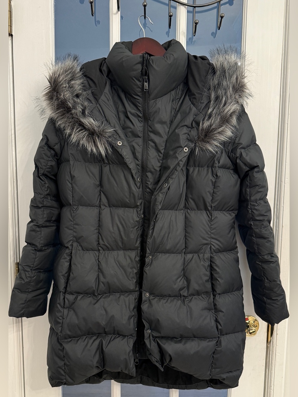 THE NORTH FACE Women’s Dealio 550 Down Faux Fur Hooded Black Parka Coat Size L